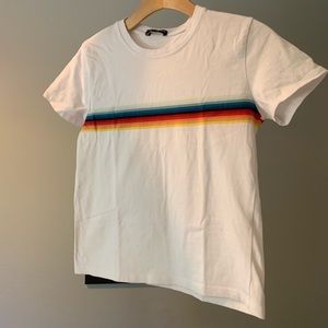 White cropped short sleeve t-shirt